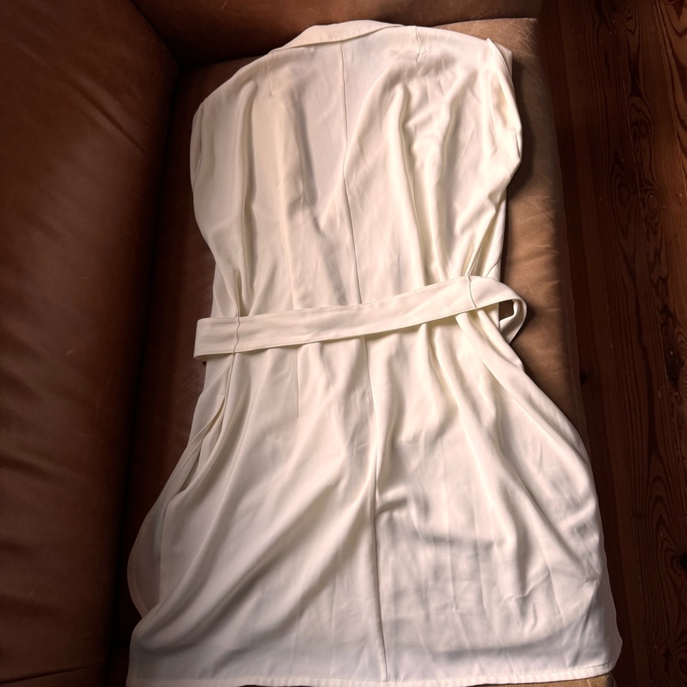 Akris punto Cream off white Blazer Vest double breasted side slits designer belt - Picture 6 of 13